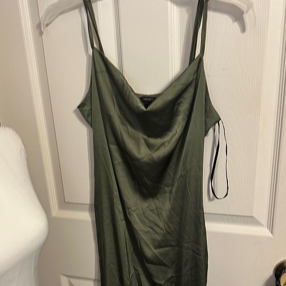 Forever 21 Elegant Olive Green Slip Dress Size small